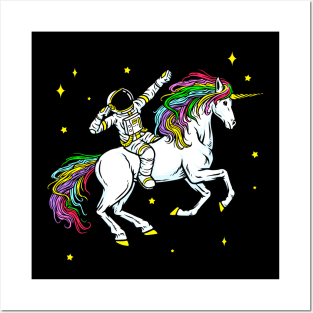 Space Astronaut Dabbing Unicorn Cosmos Gift Posters and Art